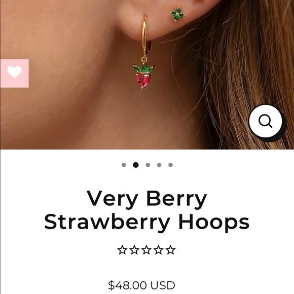 Gold Very Berry Strawberry Hoops Girls Crew - Picture 2 of 5
